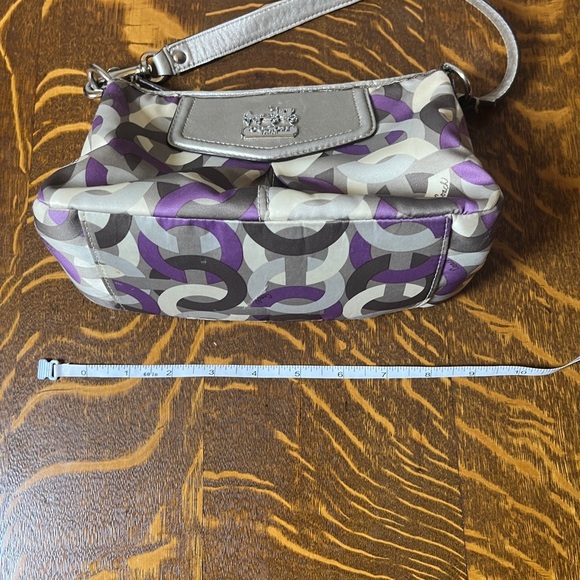 Coach Madison Sabrina Opt Art mini Purple and Gray Geometric Shoulder Bag - Picture 7 of 10